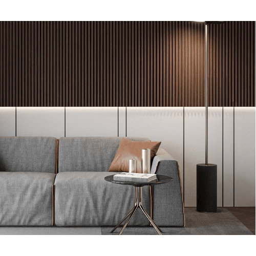 106" L x 6" W Shiplap Wood Wall Paneling, 3D Slat Wood Wall Panels (Set of 4)